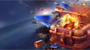 Изображение енота в космическом скафандре с подарочной коробкой, рекламирующего еженедельный бонус в Казино Лаки Бир на игривом космическом фоне.